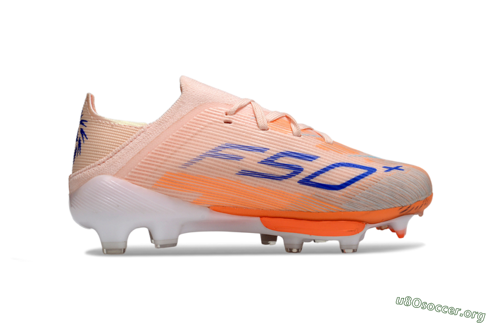 Adidas F50 Elite Lightstrike Pro FG Football Boots - Peach/Coral Burst/Deep Sky Blue 6