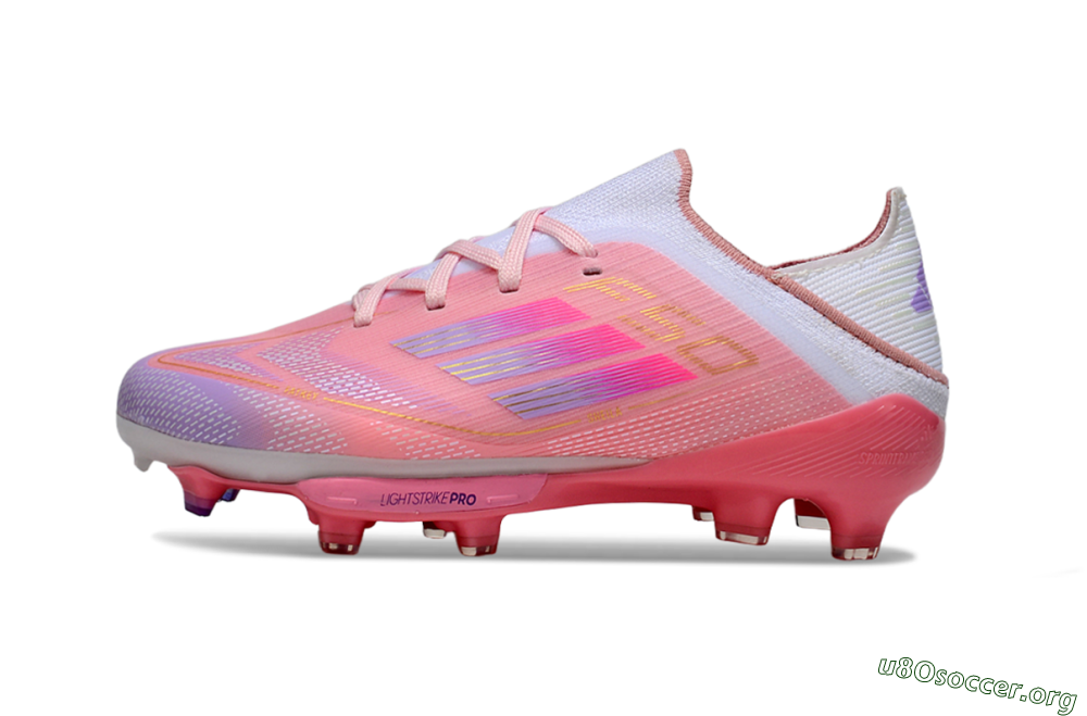 Adidas F50 Elite Lightstrike Pro FG Football Boots - Pink/Soft Pink/Gradient Purple 2