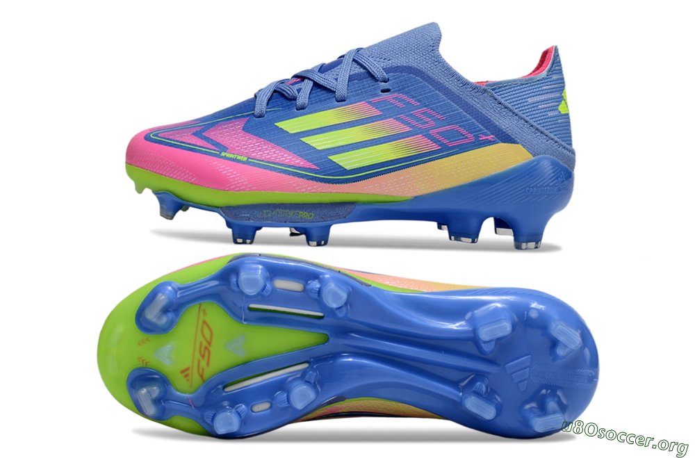 Adidas F50 Elite Lightstrike Pro FG Football Boots - Blue/Pink Lemonade/Lime Twist 1