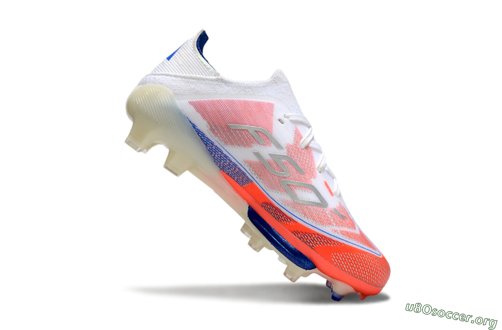 Adidas F50 Elite Lightstrike Pro FG Football Boots - White/Coral/Blue 0