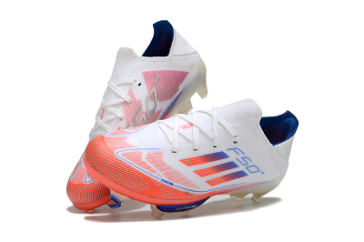 Adidas F50 Elite Lightstrike Pro FG Football Boots - White/Coral/Blue