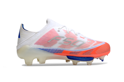 Adidas F50 Elite Lightstrike Pro FG Football Boots - White/Coral/Blue