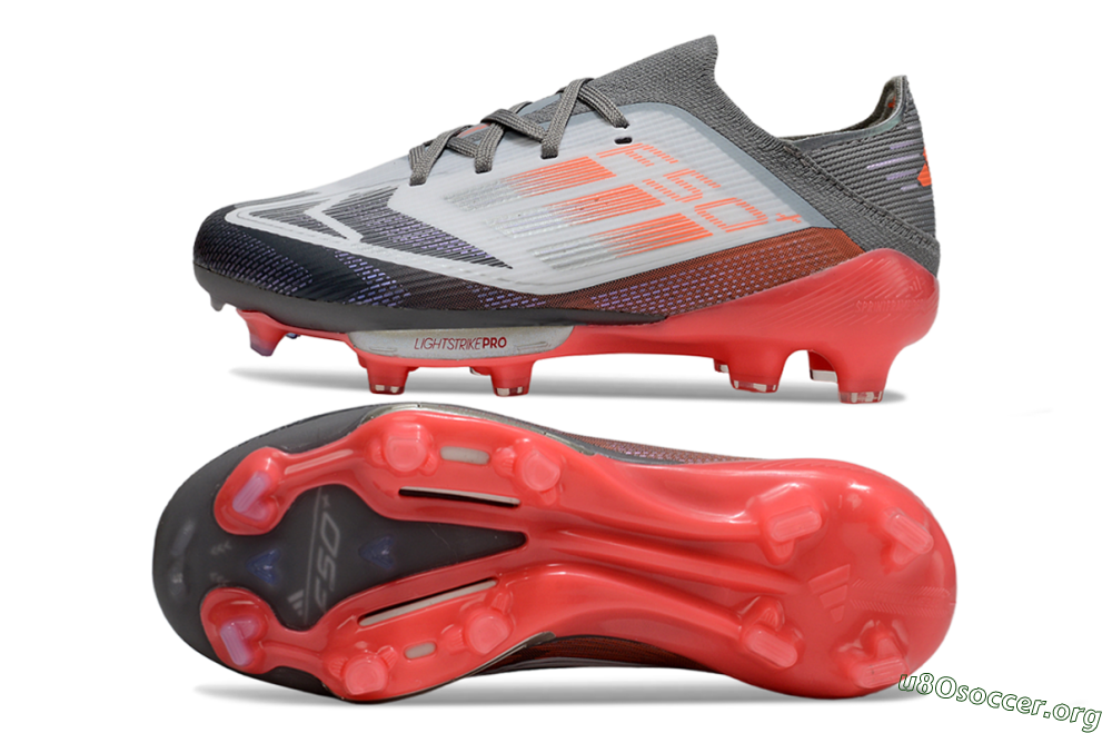 Adidas F50 Elite Lightstrike Pro FG Football Boots - Gray/Electric Pink/Deep Purple 1