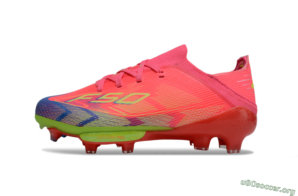 Adidas F50 Elite Lightstrike Pro FG Football Boots - Pink/Neon Green/Flash Red 2