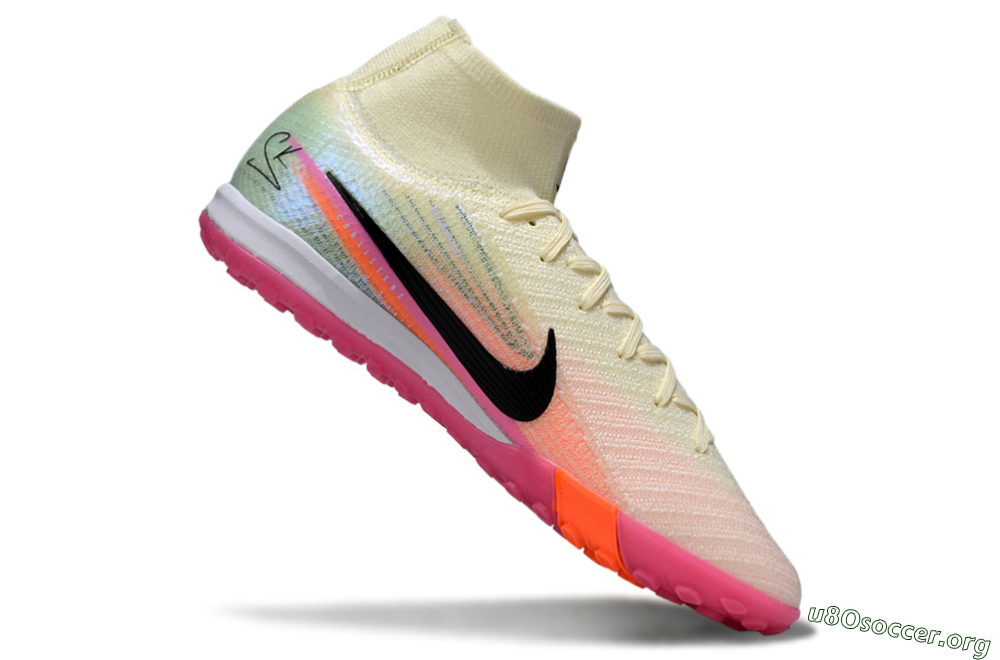 Nike Air Zoom Mercurial Superfly 10 Elite TF Football Shoes - Cream/Coral Pink/Black 5