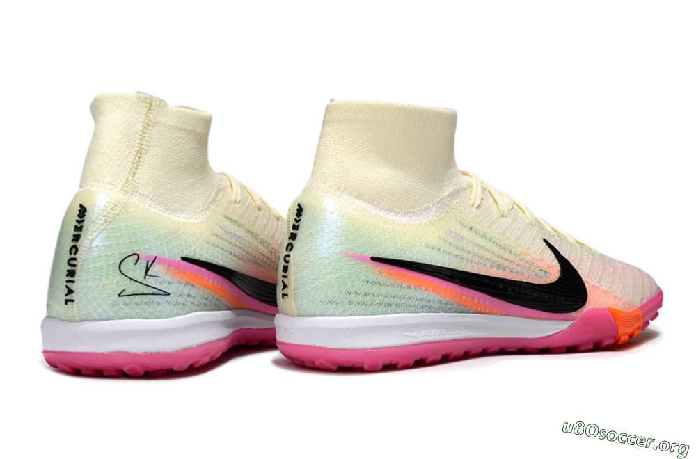 Nike Air Zoom Mercurial Superfly 10 Elite TF Football Shoes - Cream/Coral Pink/Black 7