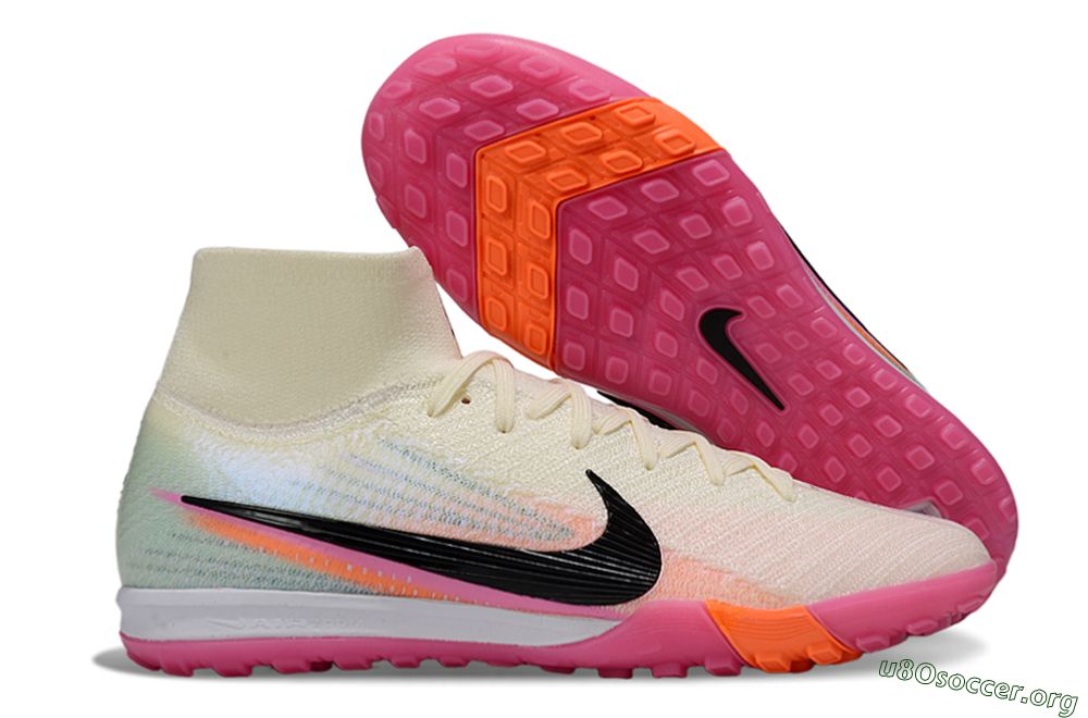 Nike Air Zoom Mercurial Superfly 10 Elite TF Football Shoes - Cream/Coral Pink/Black 2