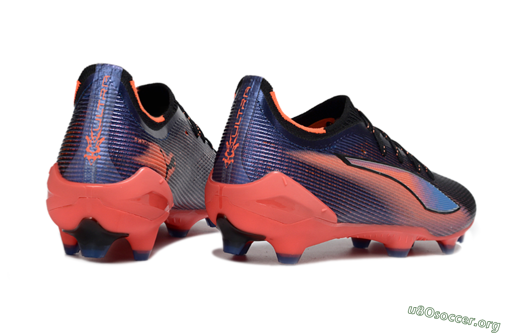 Puma Ultra Ultimate FG Football Boots - Black/Electric Orange/Sapphire Blue 6