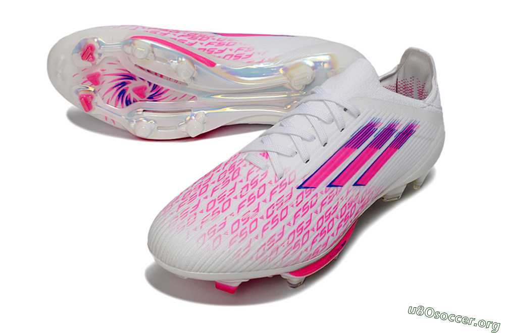 Adidas F50+ Elite Lightstrike Pro FG Football Boots - White/Fuchsia Pink/Soft Pink 0