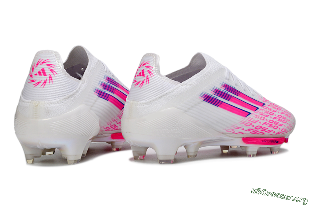 Adidas F50+ Elite Lightstrike Pro FG Football Boots - White/Fuchsia Pink/Soft Pink 7