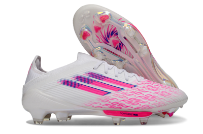 Adidas F50+ Elite Lightstrike Pro FG Football Boots - White/Fuchsia Pink/Soft Pink