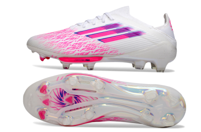 Adidas F50+ Elite Lightstrike Pro FG Football Boots - White/Fuchsia Pink/Soft Pink