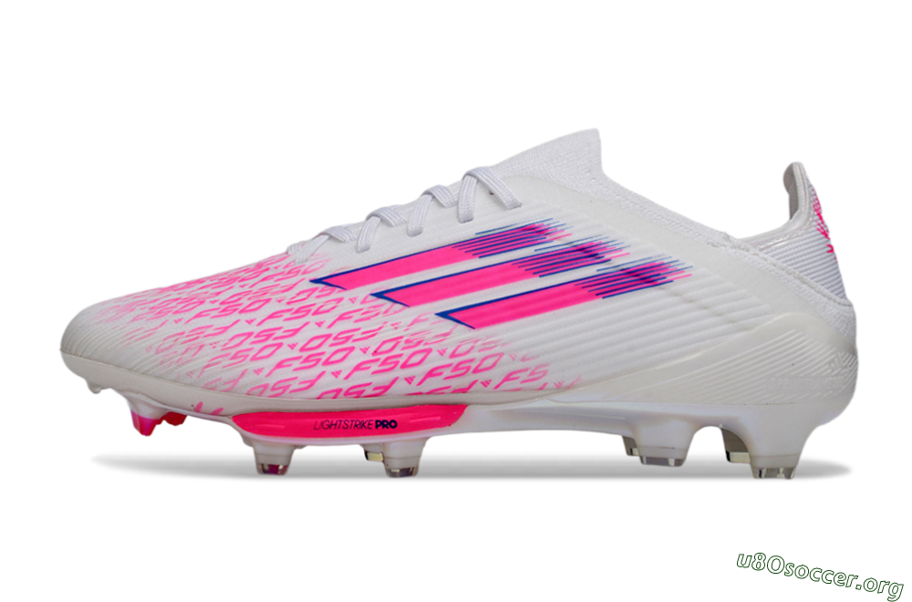 Adidas F50+ Elite Lightstrike Pro FG Football Boots - White/Fuchsia Pink/Soft Pink 3