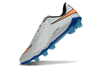 Nike Hypervenom Phantom FG Football Boots - White/Electric Blue/Flame Orange
