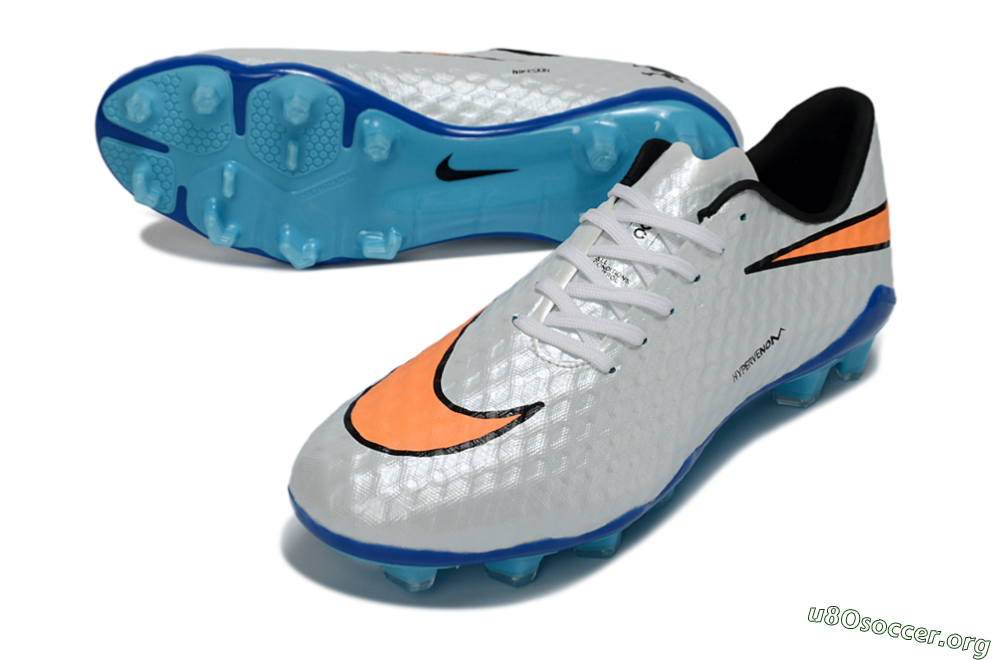 Nike Hypervenom Phantom FG Football Boots - White/Electric Blue/Flame Orange 0