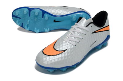 Nike Hypervenom Phantom FG Football Boots - White/Electric Blue/Flame Orange