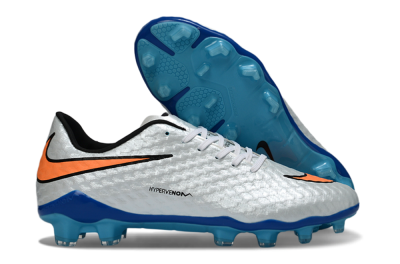 Nike Hypervenom Phantom FG Football Boots - White/Electric Blue/Flame Orange