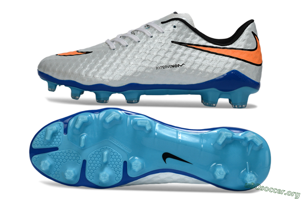 Nike Hypervenom Phantom FG Football Boots - White/Electric Blue/Flame Orange 1