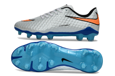 Nike Hypervenom Phantom FG Football Boots - White/Electric Blue/Flame Orange