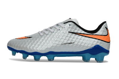 Nike Hypervenom Phantom FG Football Boots - White/Electric Blue/Flame Orange