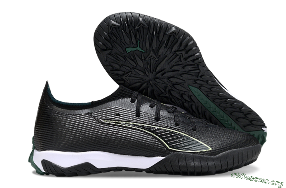 Puma Ultra Ultimate TF Football Shoes - Black/Emerald Glint/White Shine 2