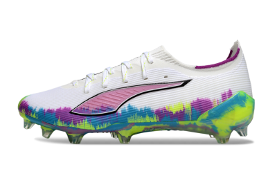 Puma Ultra Ultimate FG Football Boots - White/Vibrant Purple/Cyber Yellow