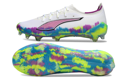 Puma Ultra Ultimate FG Football Boots - White/Vibrant Purple/Cyber Yellow