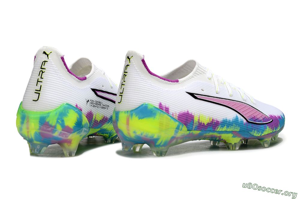 Puma Ultra Ultimate FG Football Boots - White/Vibrant Purple/Cyber Yellow 6