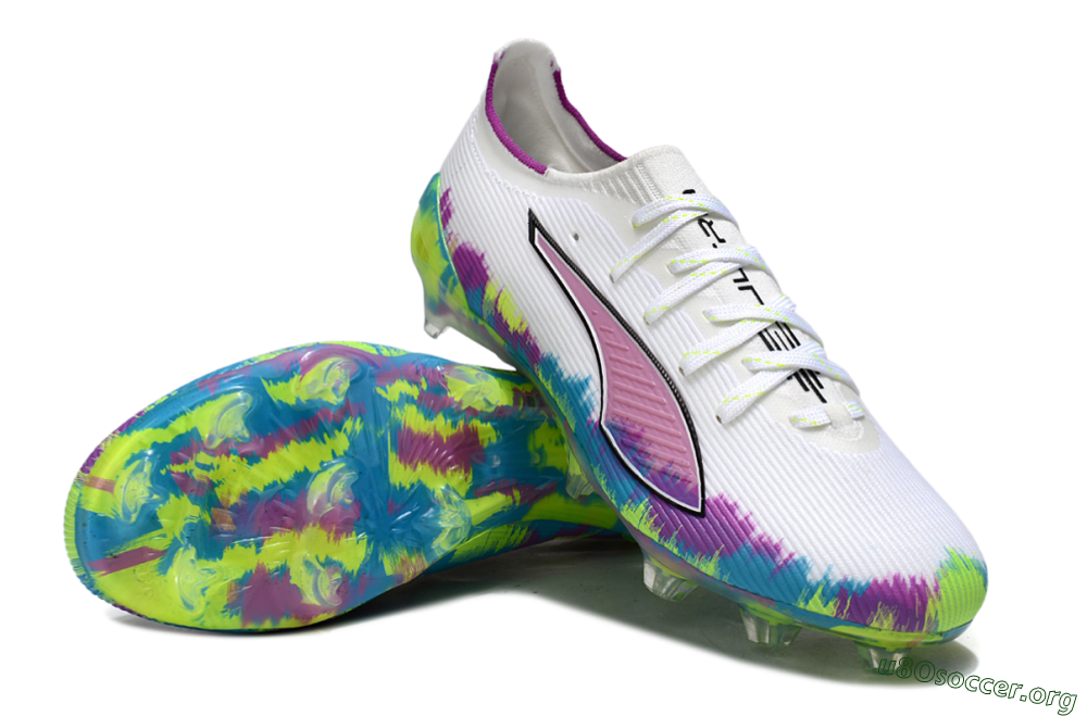 Puma Ultra Ultimate FG Football Boots - White/Vibrant Purple/Cyber Yellow 0