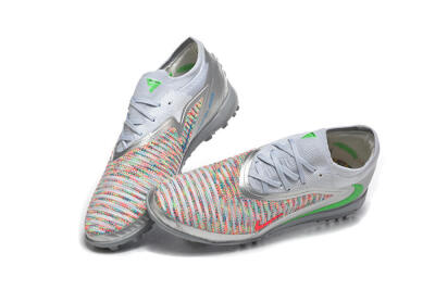 Nike Phantom 6 Low Elite TF Football Shoes - Gray/Vibrant Green/Red Pop