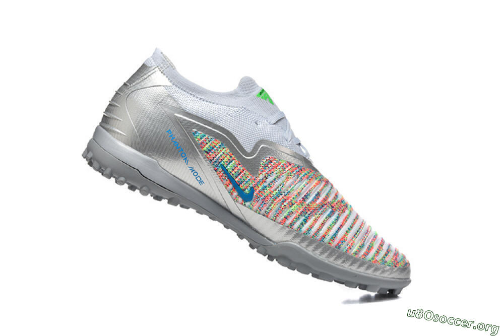 Nike Phantom 6 Low Elite TF Football Shoes - Gray/Vibrant Green/Red Pop 7