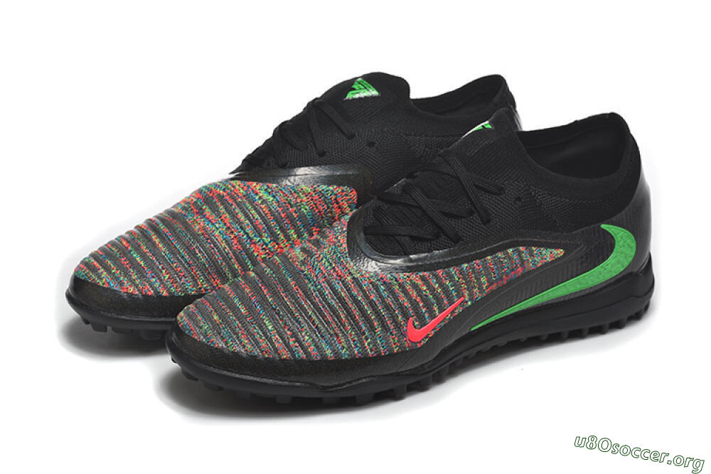 Nike Phantom 6 Low Elite TF Football Shoes - Black/Vibrant Green/Hyper Red 5