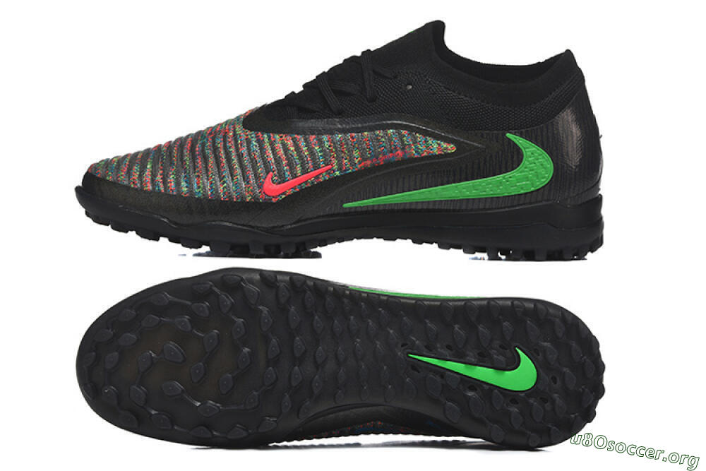 Nike Phantom 6 Low Elite TF Football Shoes - Black/Vibrant Green/Hyper Red 1