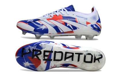 Adidas Predator 25 Elite FG Football Boots - Blue/Crimson Red/Snow White