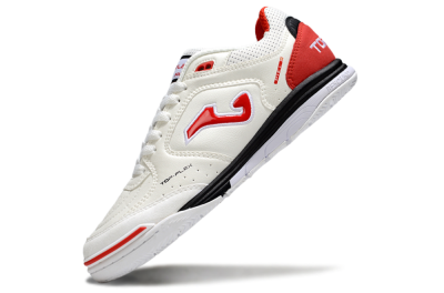Joma Top Flex IC Football Shoes - White/Vibrant Red/Black