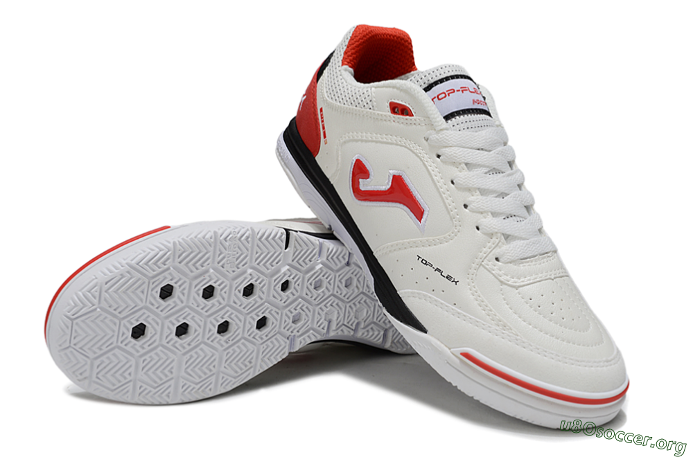 Joma Top Flex IC Football Shoes - White/Vibrant Red/Black 0