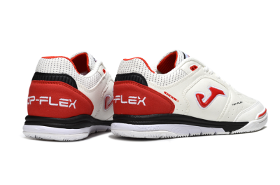 Joma Top Flex IC Football Shoes - White/Vibrant Red/Black