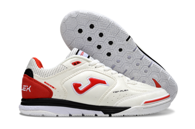 Joma Top Flex IC Football Shoes - White/Vibrant Red/Black