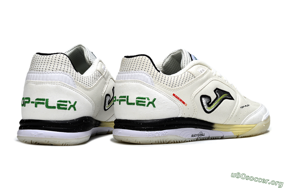 Joma Top Flex IC Football Shoes - White/Black/Green 6