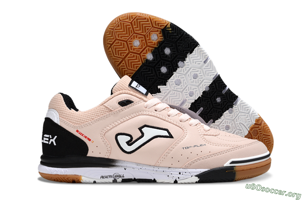 Joma Top Flex IC Football Shoes - Pink/Peach Mist/Classic Black 2