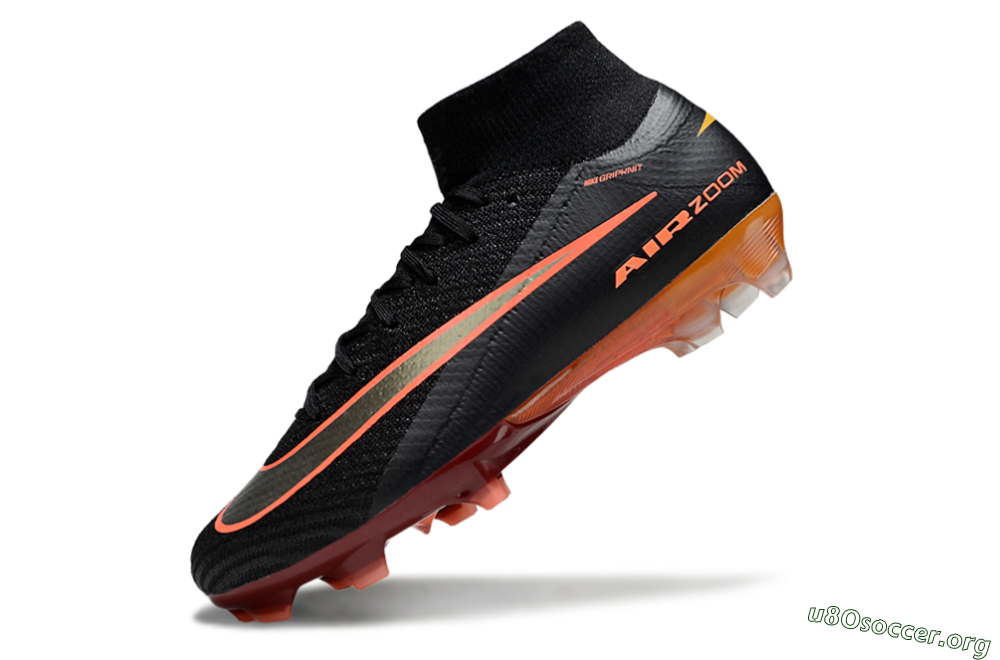 Nike Air Zoom Mercurial Superfly 10 Elite FG Football Boots - Black/Electric Orange/Crimson Red 5