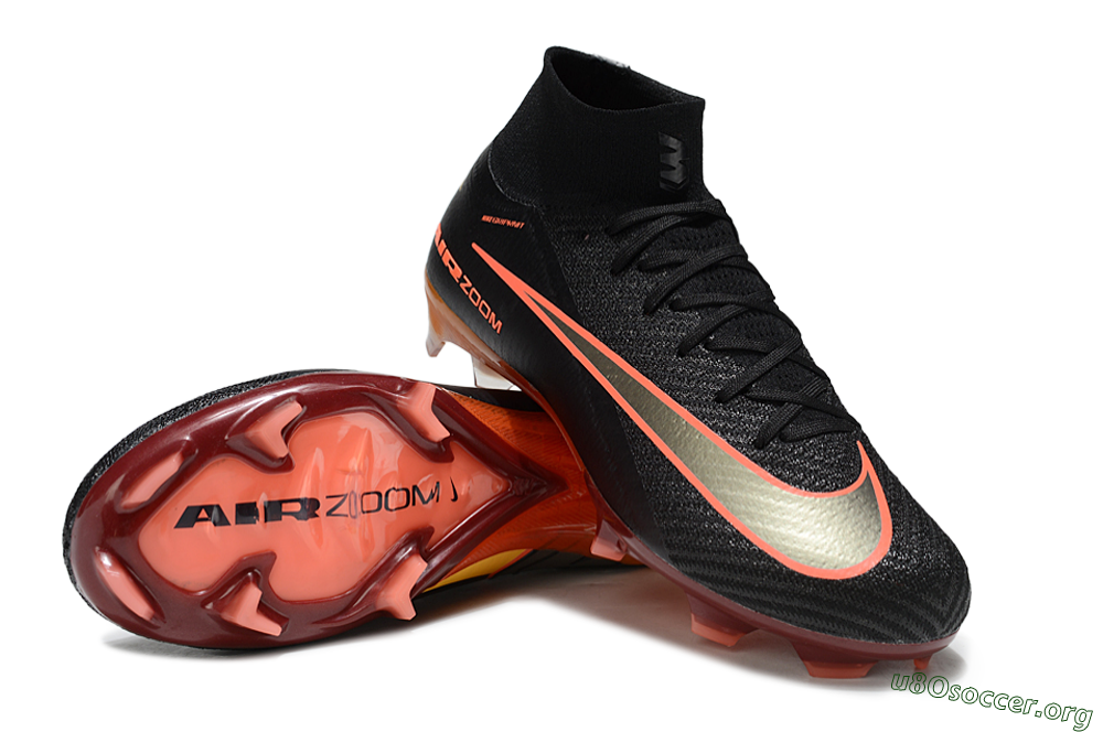 Nike Air Zoom Mercurial Superfly 10 Elite FG Football Boots - Black/Electric Orange/Crimson Red 0