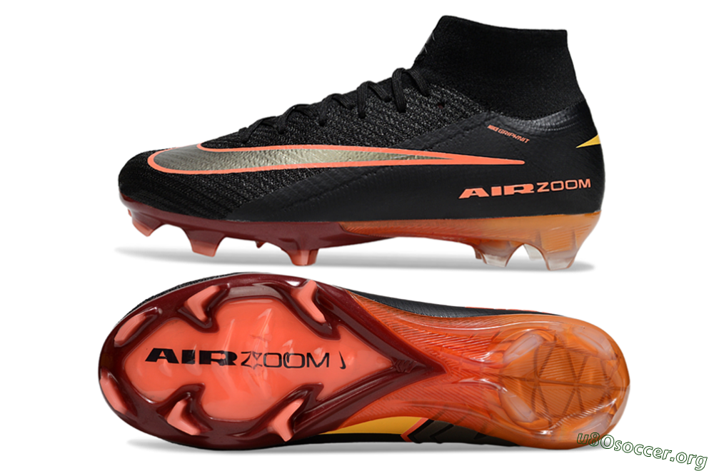 Nike Air Zoom Mercurial Superfly 10 Elite FG Football Boots - Black/Electric Orange/Crimson Red 1