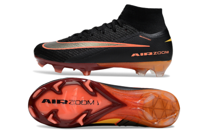 Nike Air Zoom Mercurial Superfly 10 Elite FG Football Boots - Black/Electric Orange/Crimson Red