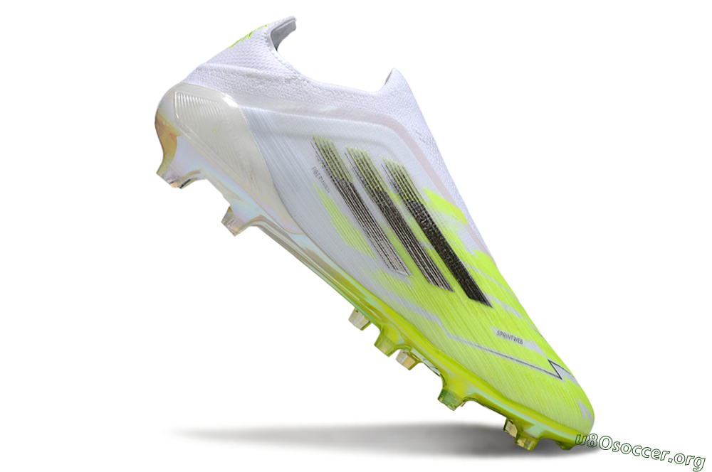 Adidas F50 Pro Laceless FG Football Boots - Yellow/Lime Burst/Iridescent White 4