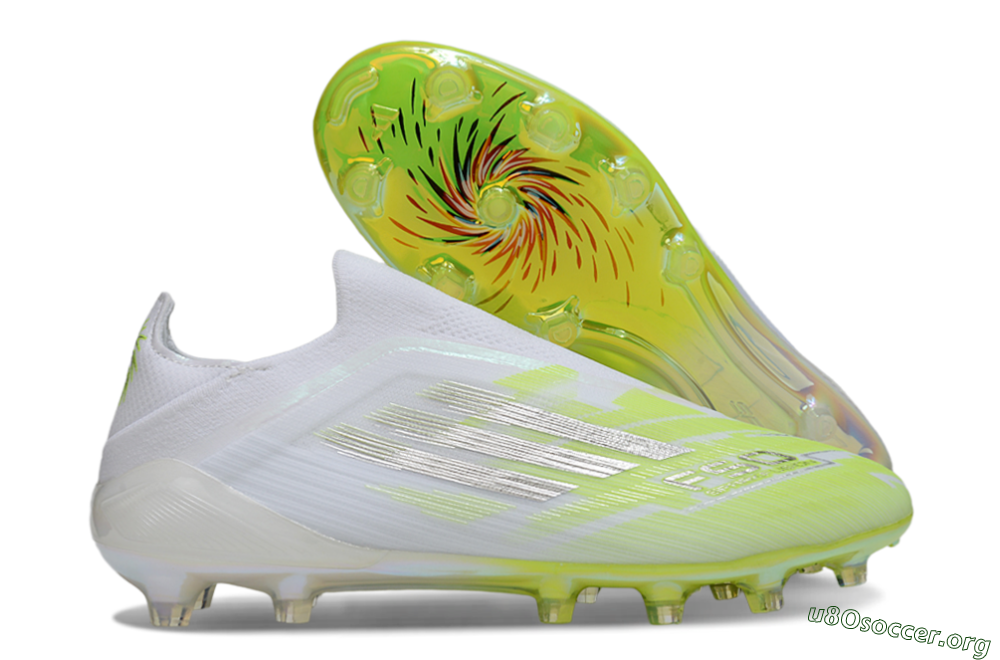 Adidas F50 Pro Laceless FG Football Boots - Yellow/Lime Burst/Iridescent White 2