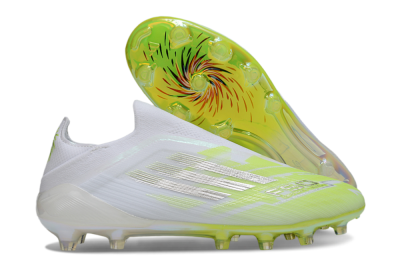 Adidas F50 Pro Laceless FG Football Boots - Yellow/Lime Burst/Iridescent White