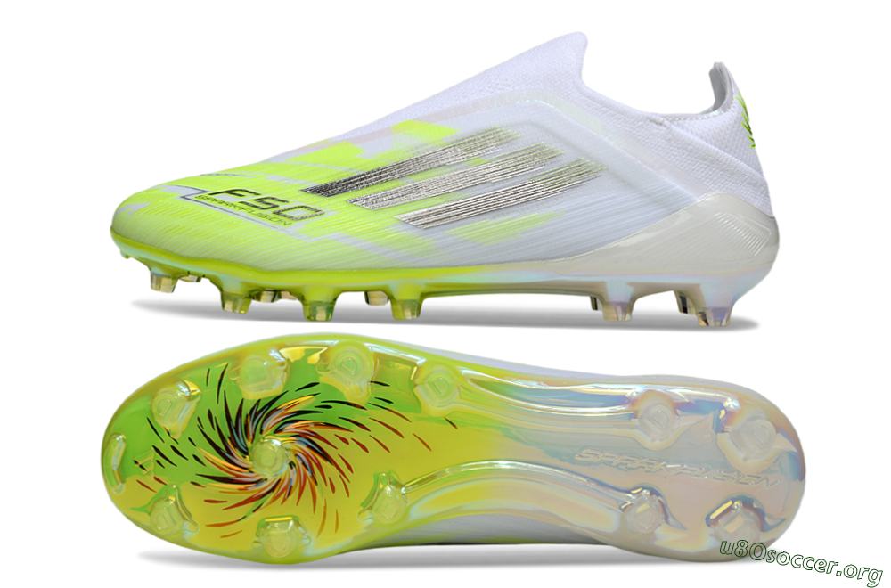 Adidas F50 Pro Laceless FG Football Boots - Yellow/Lime Burst/Iridescent White 1