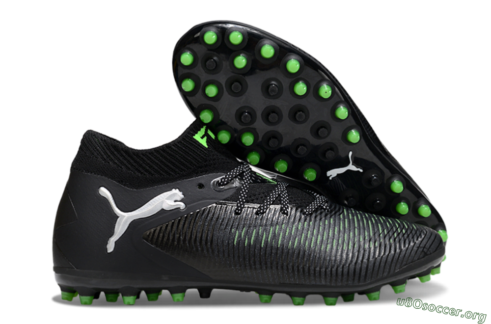 Puma Future 8 Ultimate MG Football Boots - Black/Neon Green/Electric Green 2
