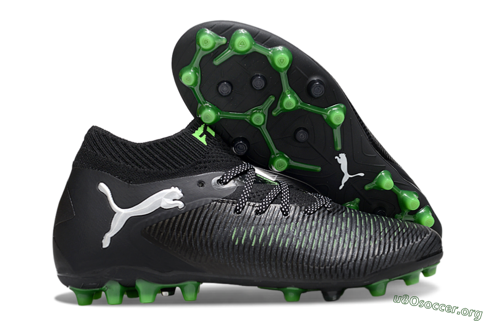 Puma Future 8 Ultimate MG Football Boots - Black/Neon Green/Anthracite 2